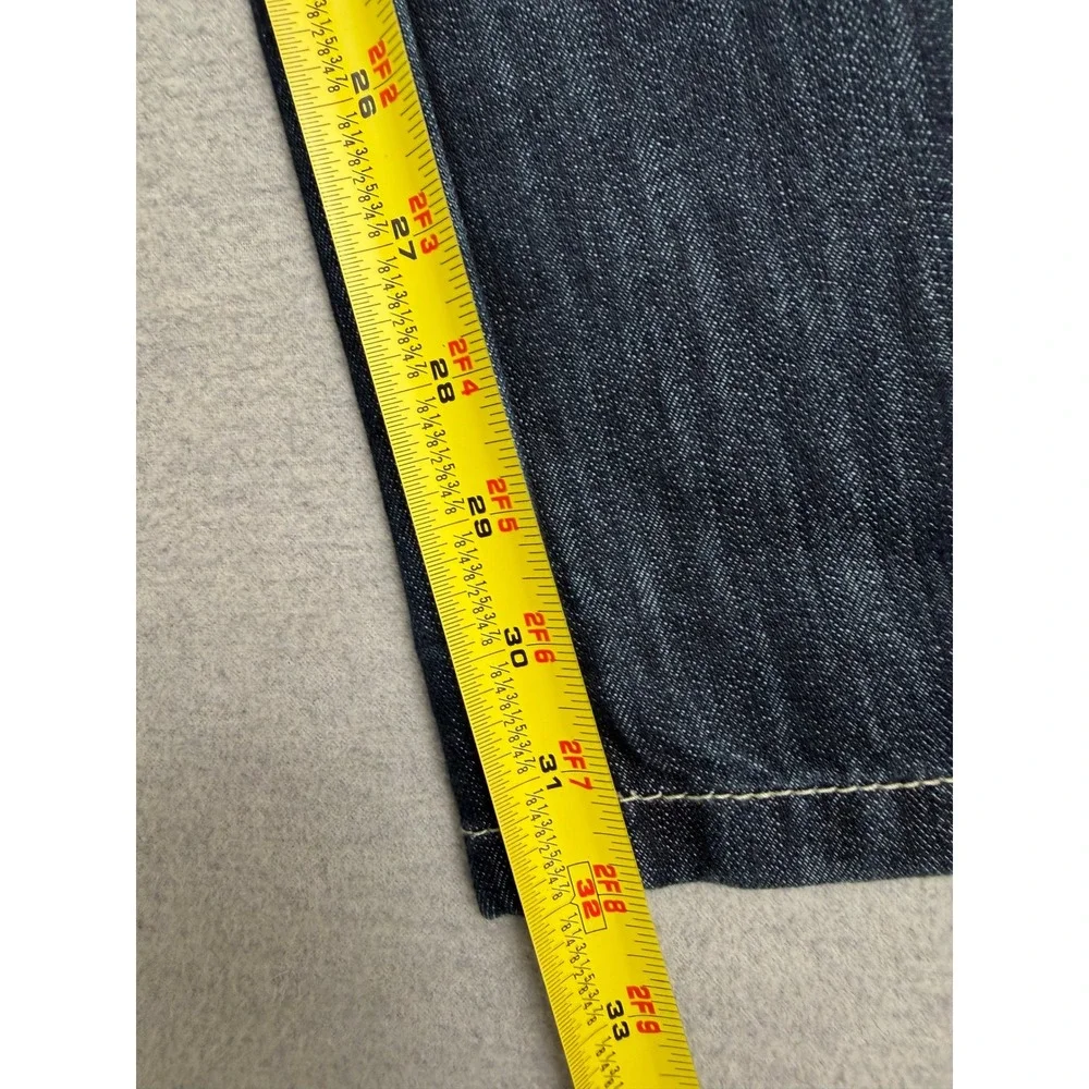 Southpole Vintage Y2K Baggy Wide Leg Jeans Dark Wash Denim Mens 38x32 FLAW